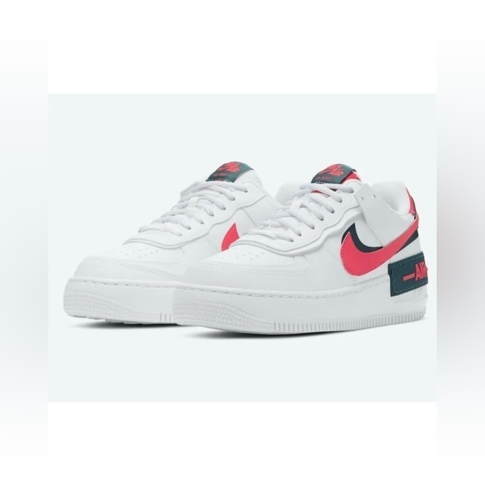 Nike Air Force 1 Shadow Sneaker‎ Solar Red/White/Dark Teal Green 8